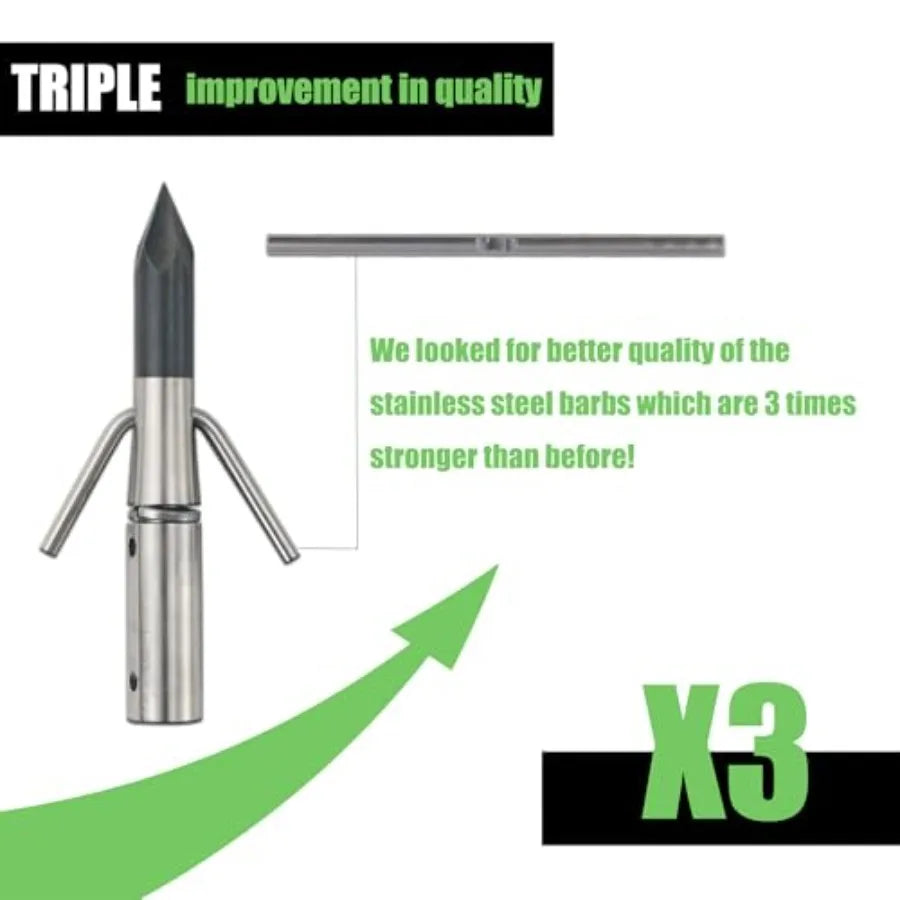 Fiberglass Bowfishing Arrows With Broadhead For Compound And Recurve
