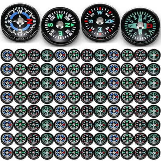 100 Pcs Bulk 20mm Button Compass Oil Filled For Camping