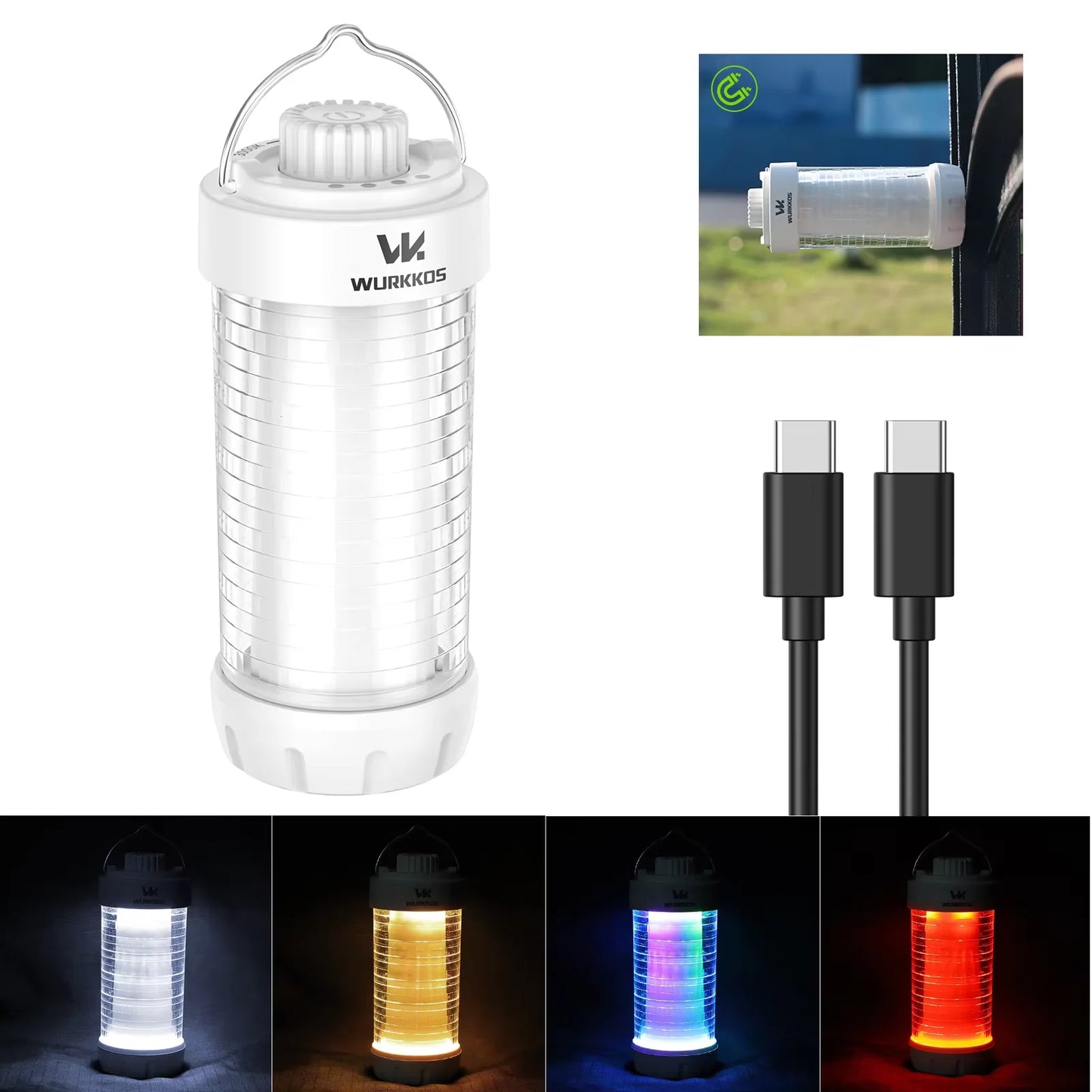 Wurkkos CL01 Camping Lantern 550LM RGB LED Flashlight Waterproof