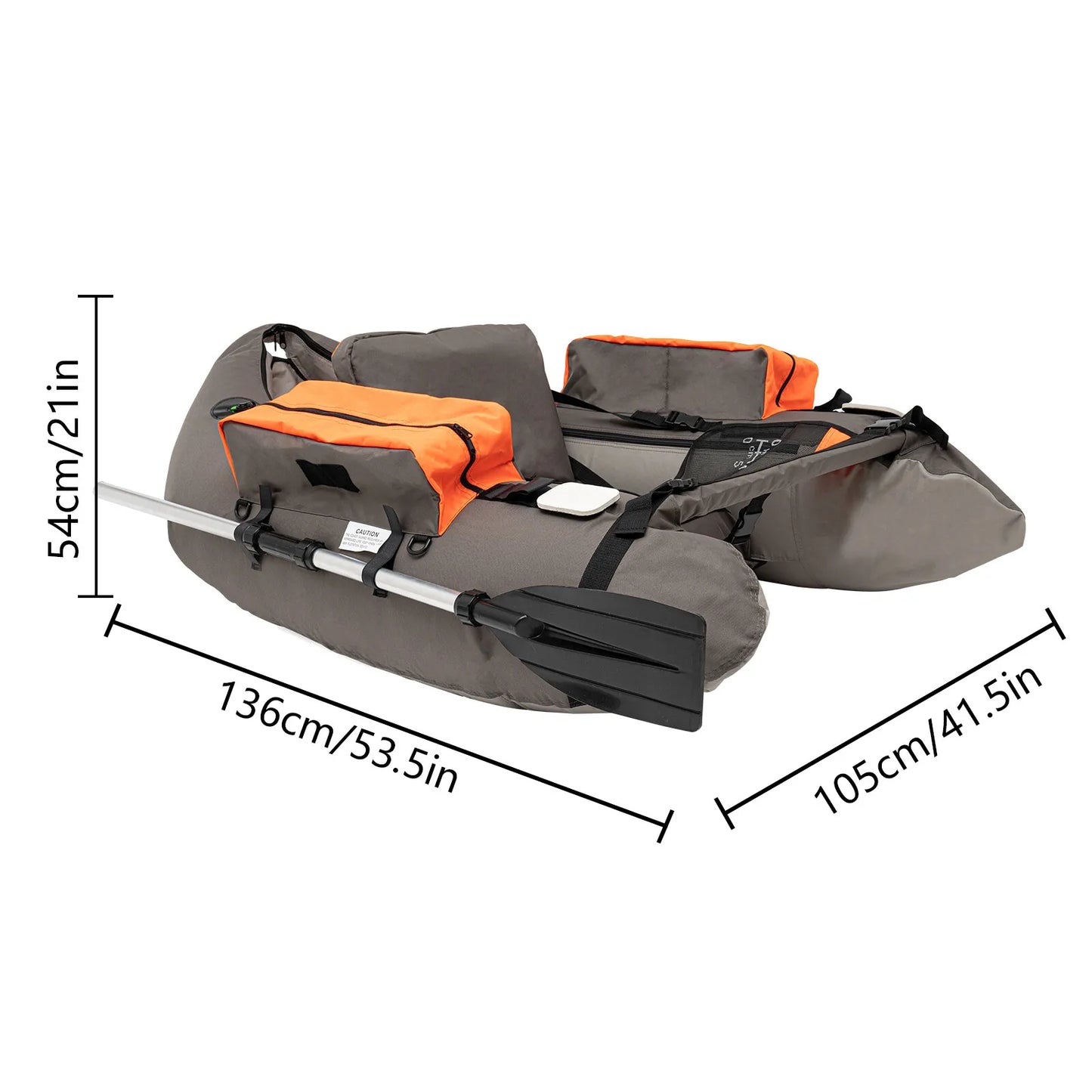 Portable Inflatable Fishing Boat With Adjustable Backrest For Outdoors