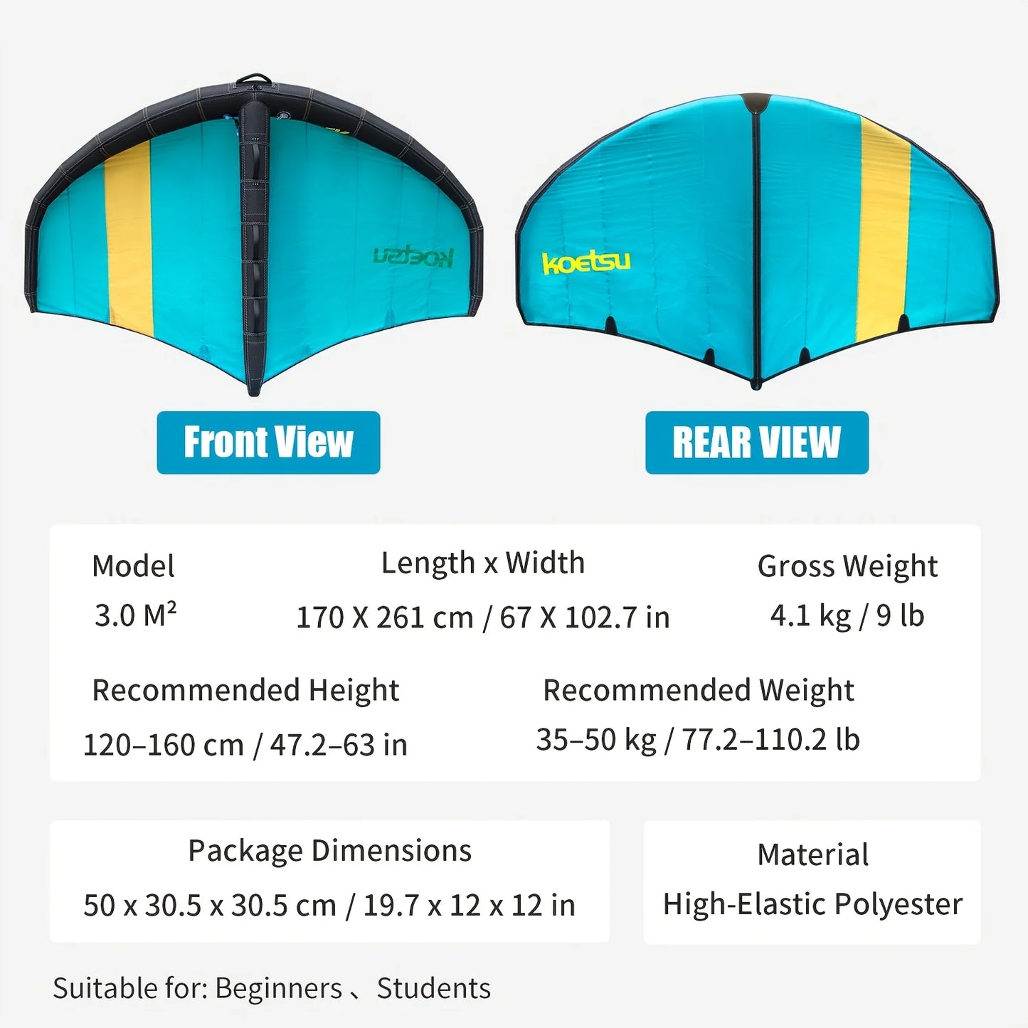 KOETSU Inflatable SUP Sail Wind Wing for Outdoor Water Sports