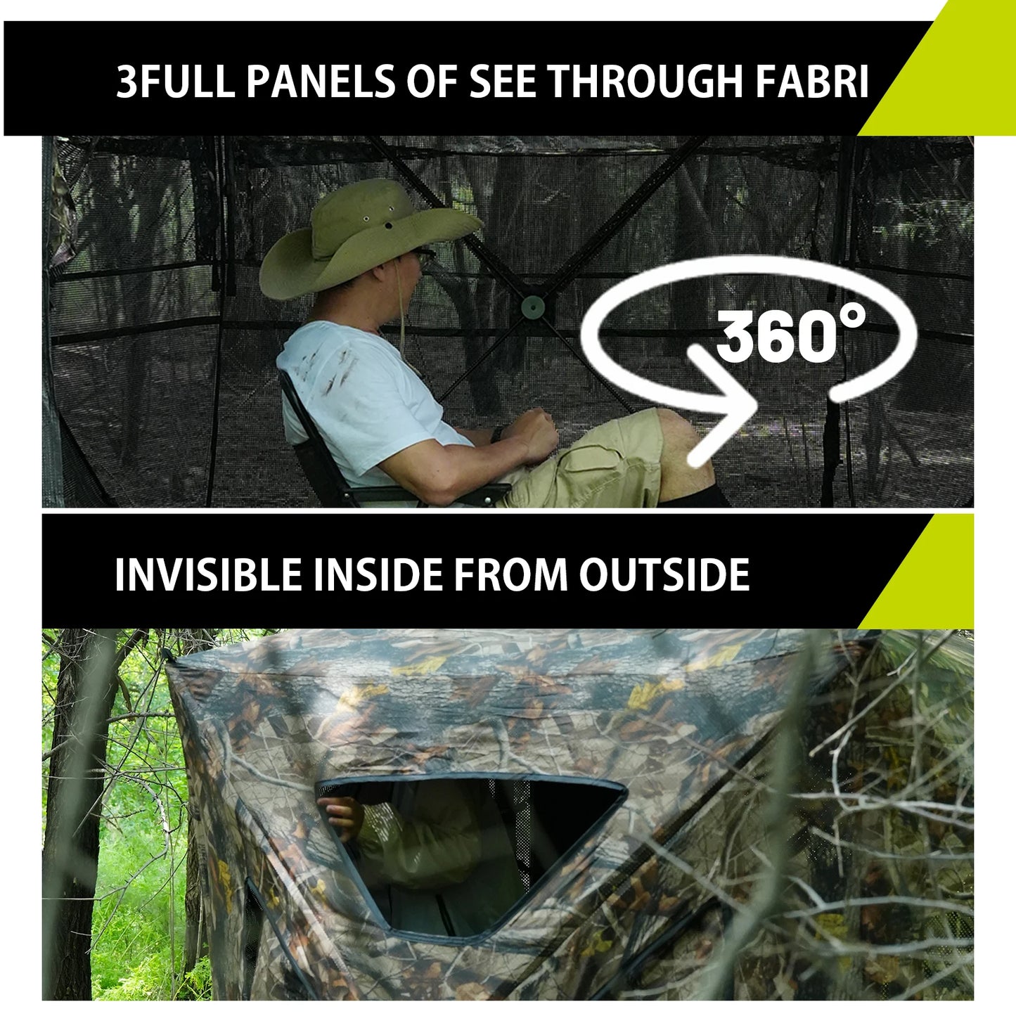 Pakicetus Terrain 360 See Through Hunting Blind Pop Up Tent
