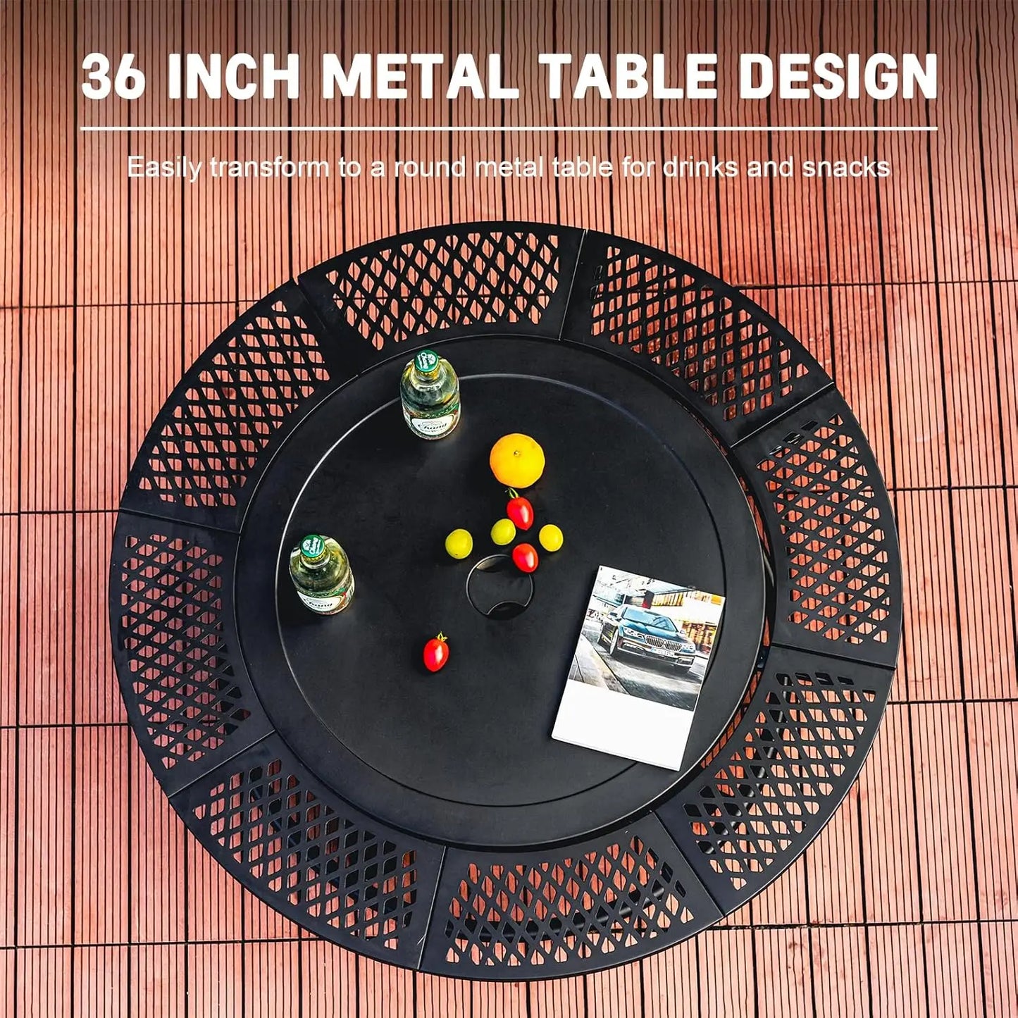 Outdoor Wood Burning Fire Pit With Dual Cooking Grills