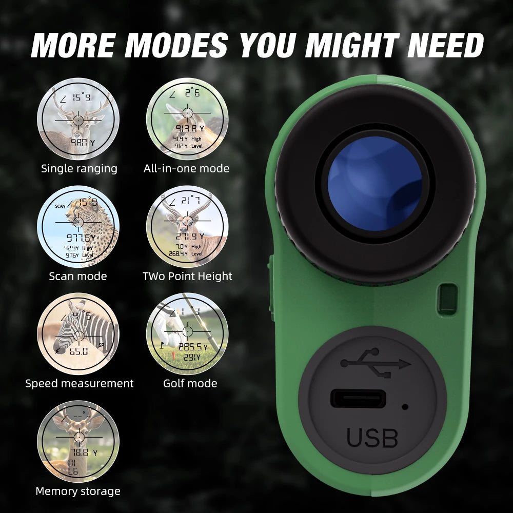 REVASRI 1000m Multi Function Rangefinder With Golf Slope Compensation