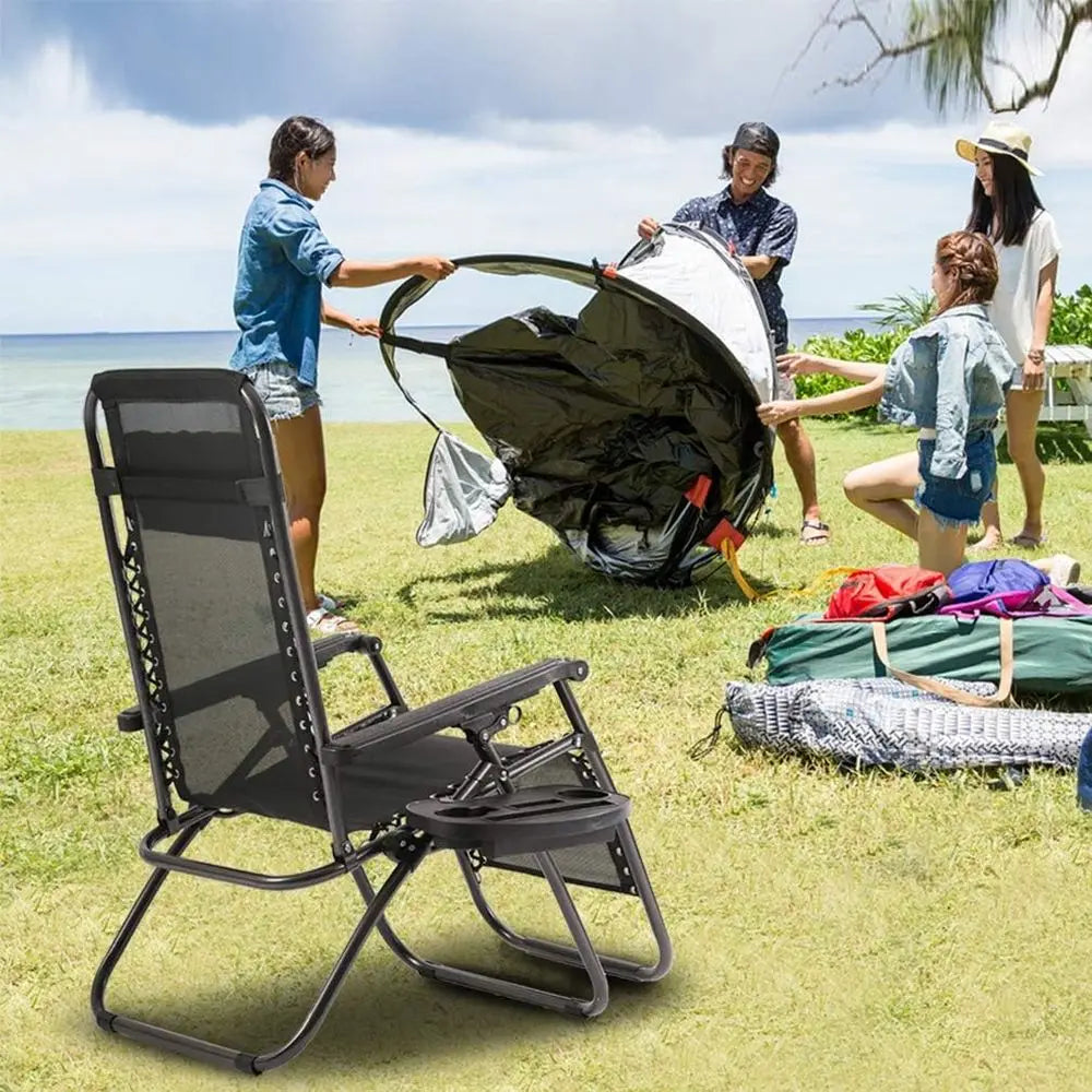 Zero Gravity Reclining Lawn Chairs Outdoor Set With Pillows And Cup Holders