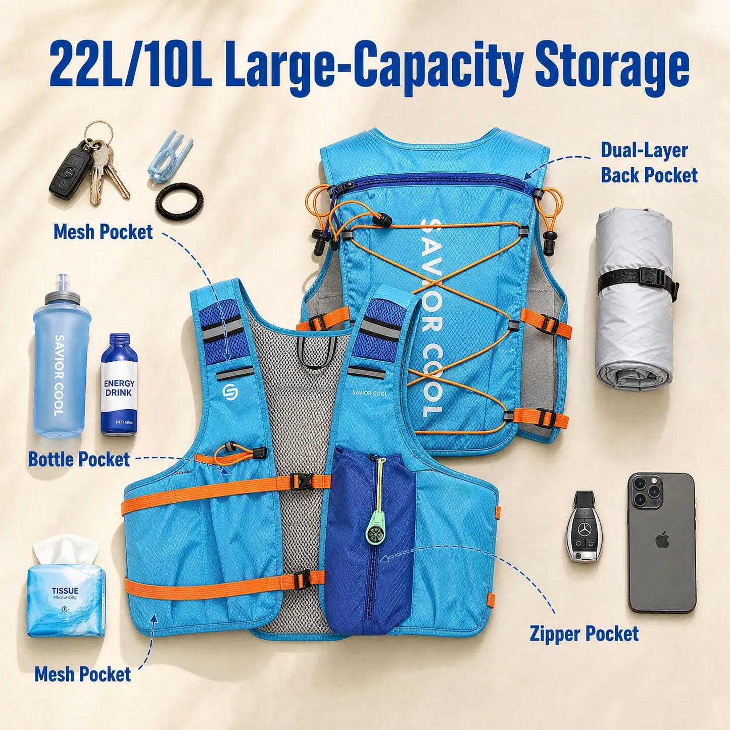 Snow Deer Tactical Cooling Vest With Built In Water Bladder