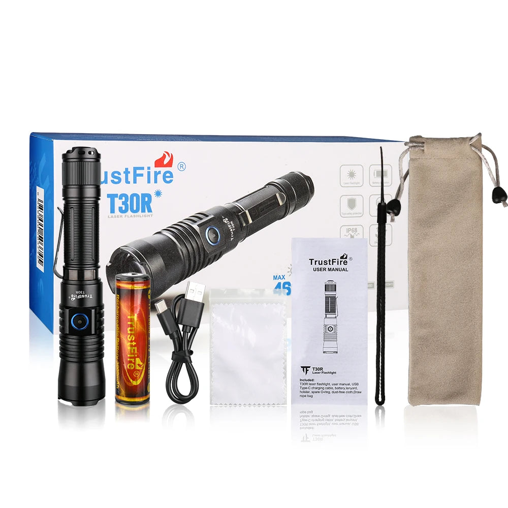 TrustFire T30R Tactical Flashlight 1100M Range 460 Lumen USB Rechargeable