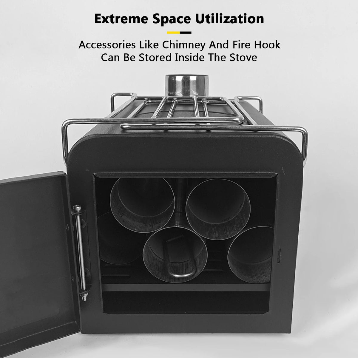 Portable Folding Wood Burning Stove For Tent Camping And Cooking