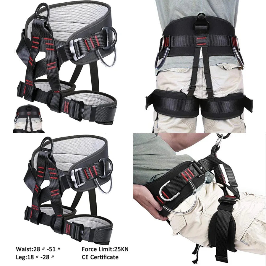 Adjustable Climbing Harness for Rescue Caving Rock Climbing and Rappelling