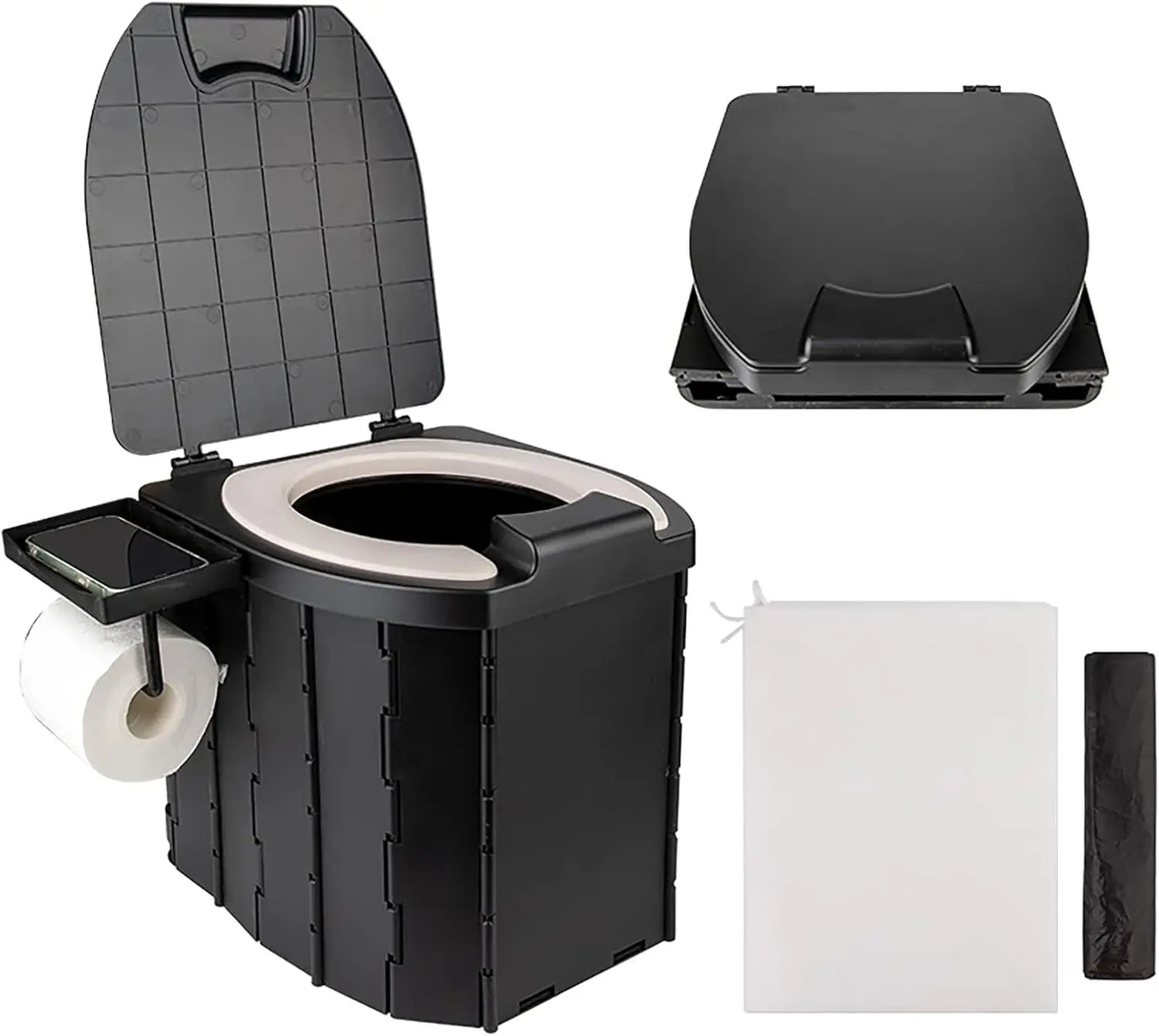 Lightweight Portable Toilet With PU Cushion For Camping Travel