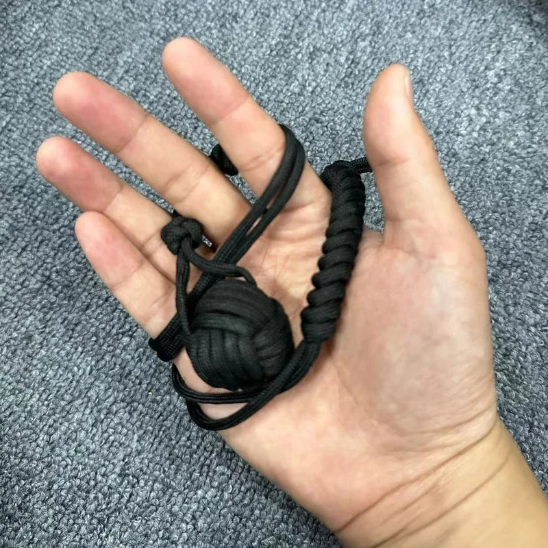 EDC Monkey Fist Keychain With Steel Ball For Self Defense