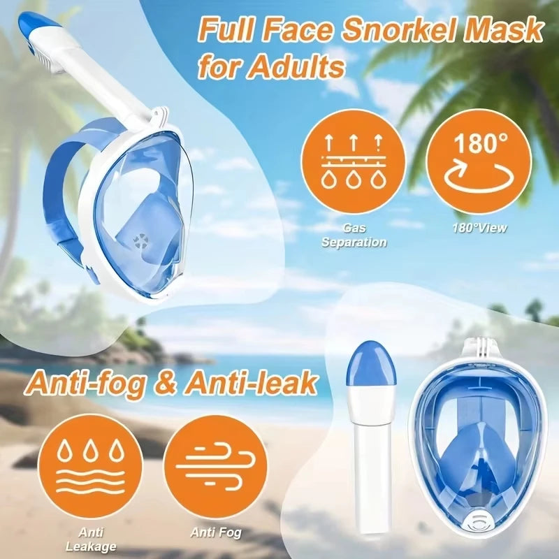 Full Face Snorkeling Mask For Kids And Adults Anti Fog