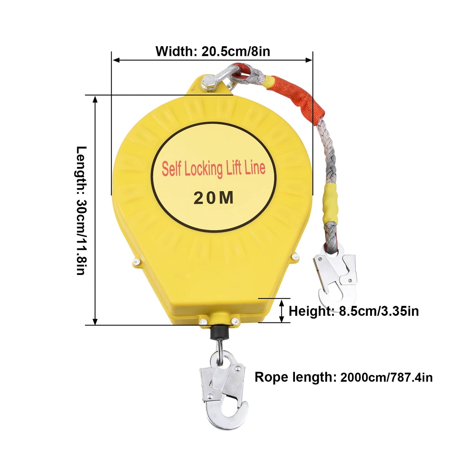 Automatic Retractable Lifeline Fall Protection With Alloy Steel Hook