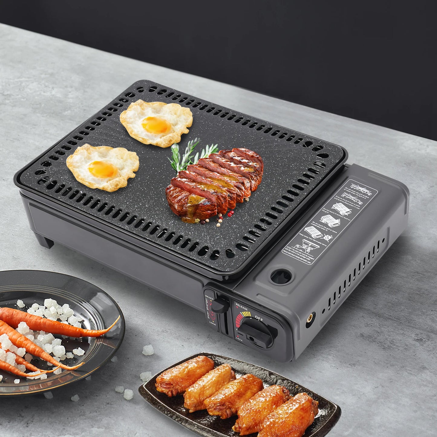 Bymaocar Portable Butane Gas Grill For Camping And Trekking