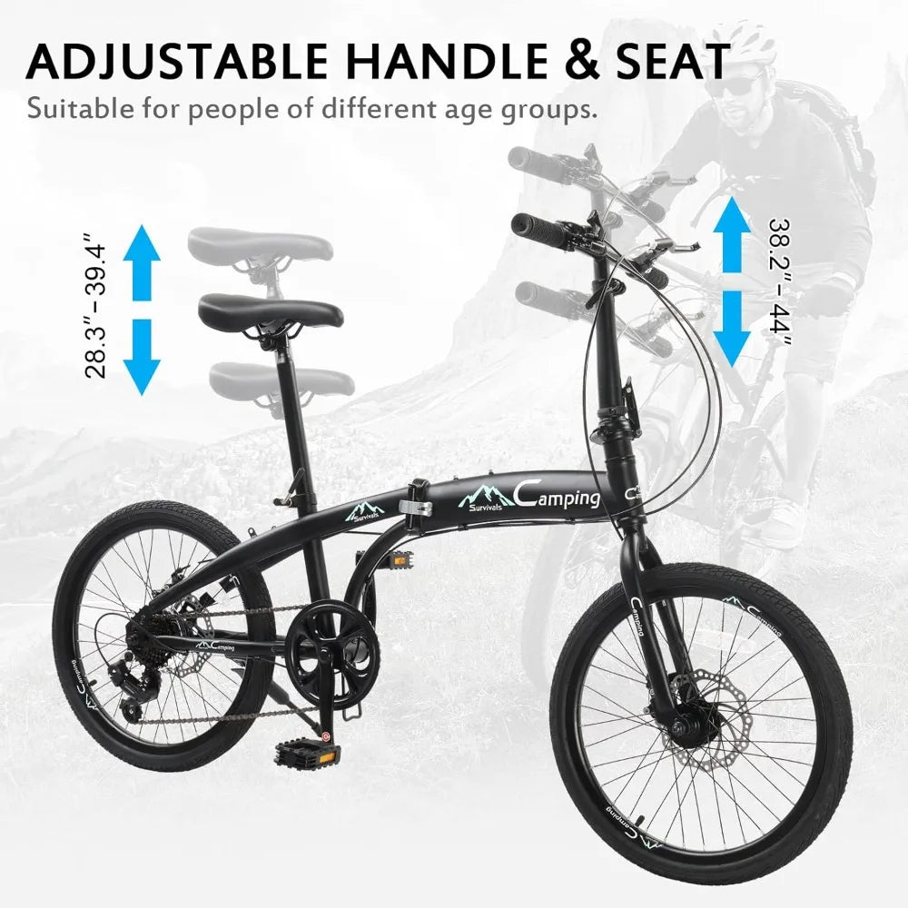 Ktaxon Folding Bike 7 Speed Adult Bicycle Lightweight