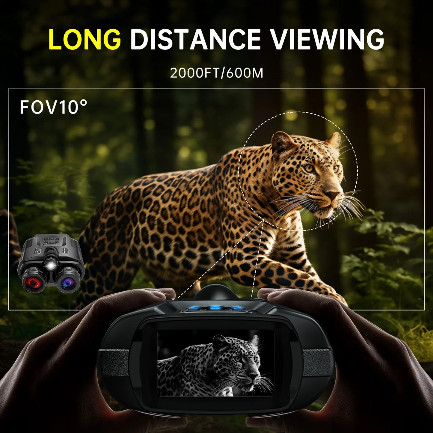 DIYIMIN Night Vision Binoculars 4K Infrared 8X Digital Zoom Goggles