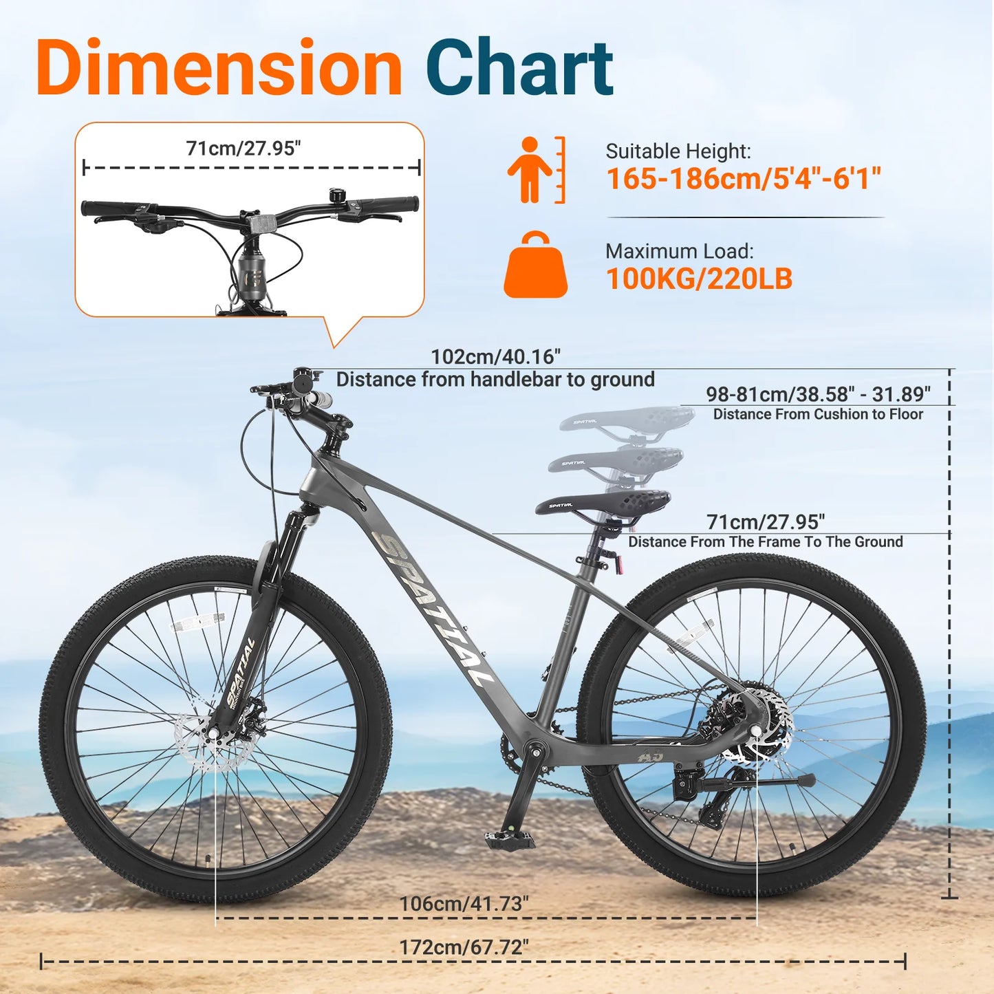 Spatial MT275FS Hardtail Mountain Bike With Magnesium Alloy Frame Disc Brakes