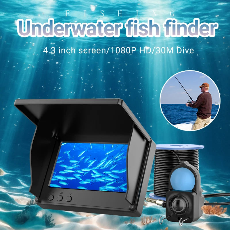 IP68 Underwater Fishing Camera With Monitor Night Vision Depth Finder