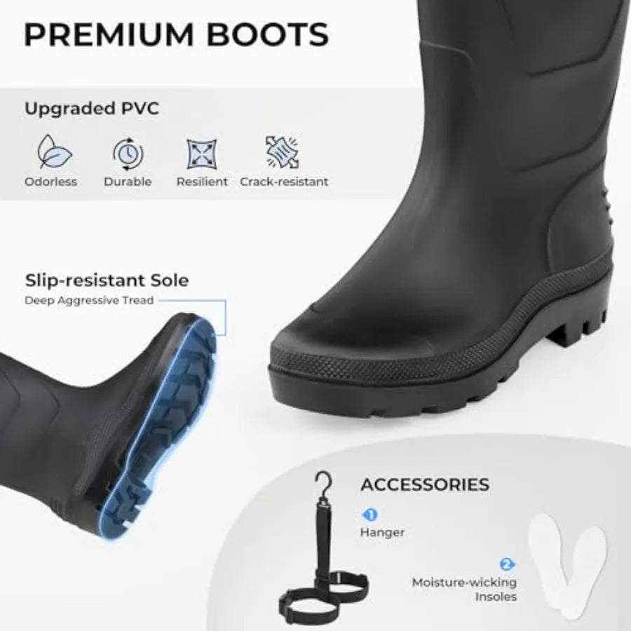 WaveWalker Fishing Waders Waterproof PVC With Slip Resistant Boots