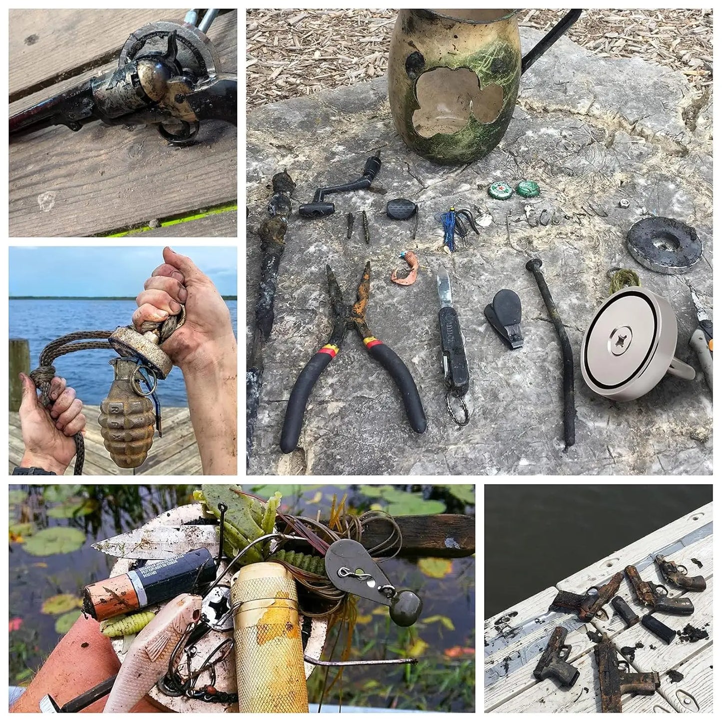 Strong 1000 LBS Fishing Magnet Kit Waterproof Case And Rope