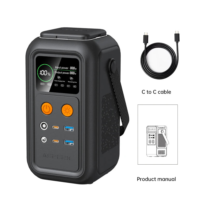CTOLITY 200W Power Station Camping 192Wh Lifepo4 Battery