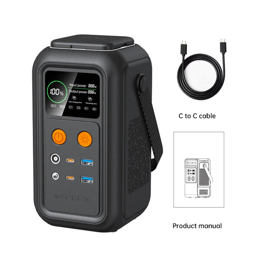CTOLITY 200W Power Station Camping 192Wh Lifepo4 Power Bank 60000mAh Portable Charger Battery Emergency Power USB TYPE-C Port