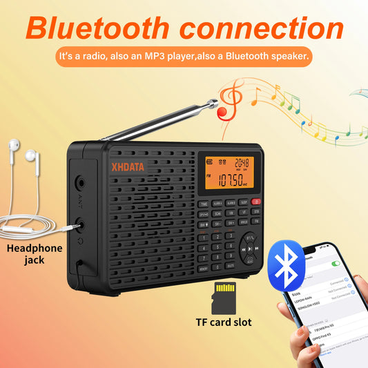 XHDATA D109 WorldBand DSP AM FM SW LW Receiver AlarmClock