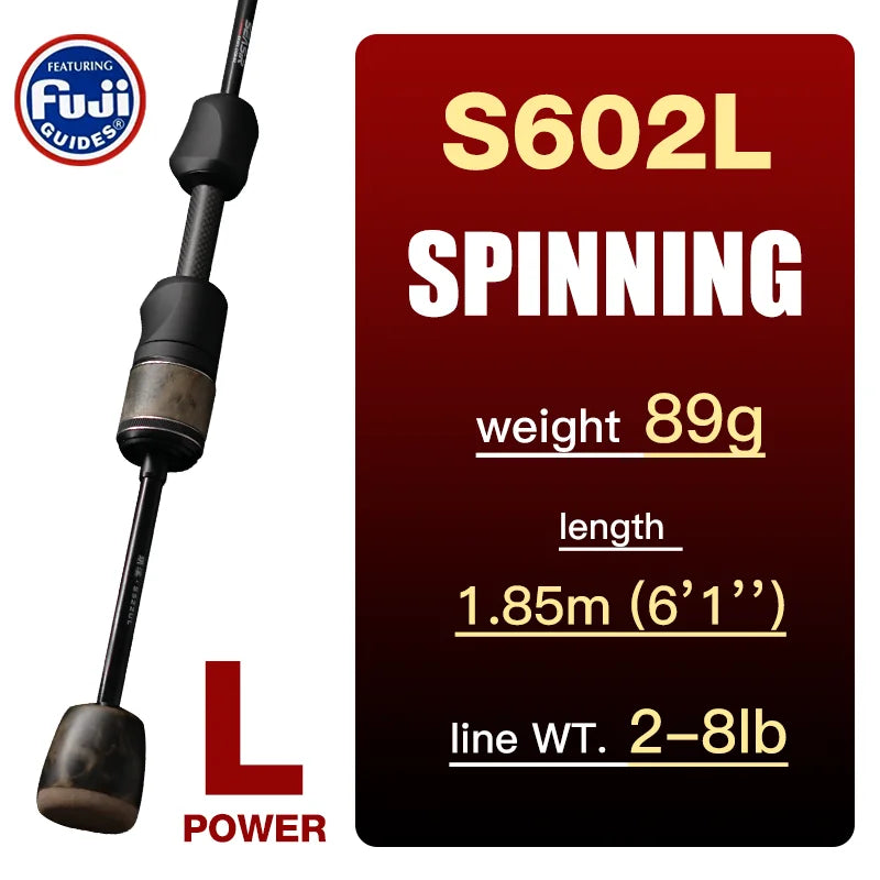 SeaSir Ultralight Spinning Baitcasting Fishing Rod With Carbon Handle