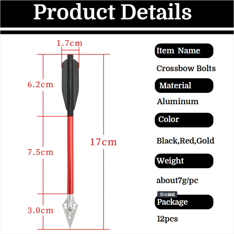 Aluminium Crossbow Arrows Featuring Removable Steel Blades
