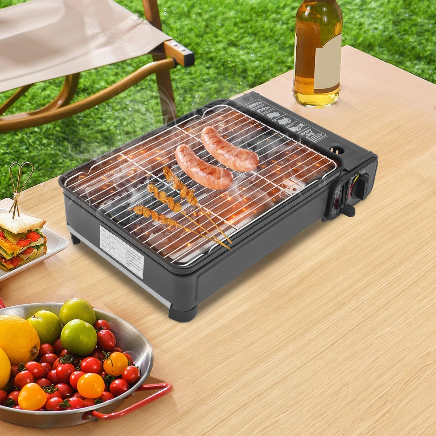 Portable Gas Barbecue Stove for Outdoor Camping with Carrying Case