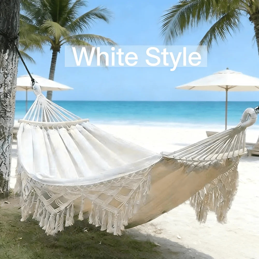 Style Hammock With Tassels For Outdoor Camping Swing Chair