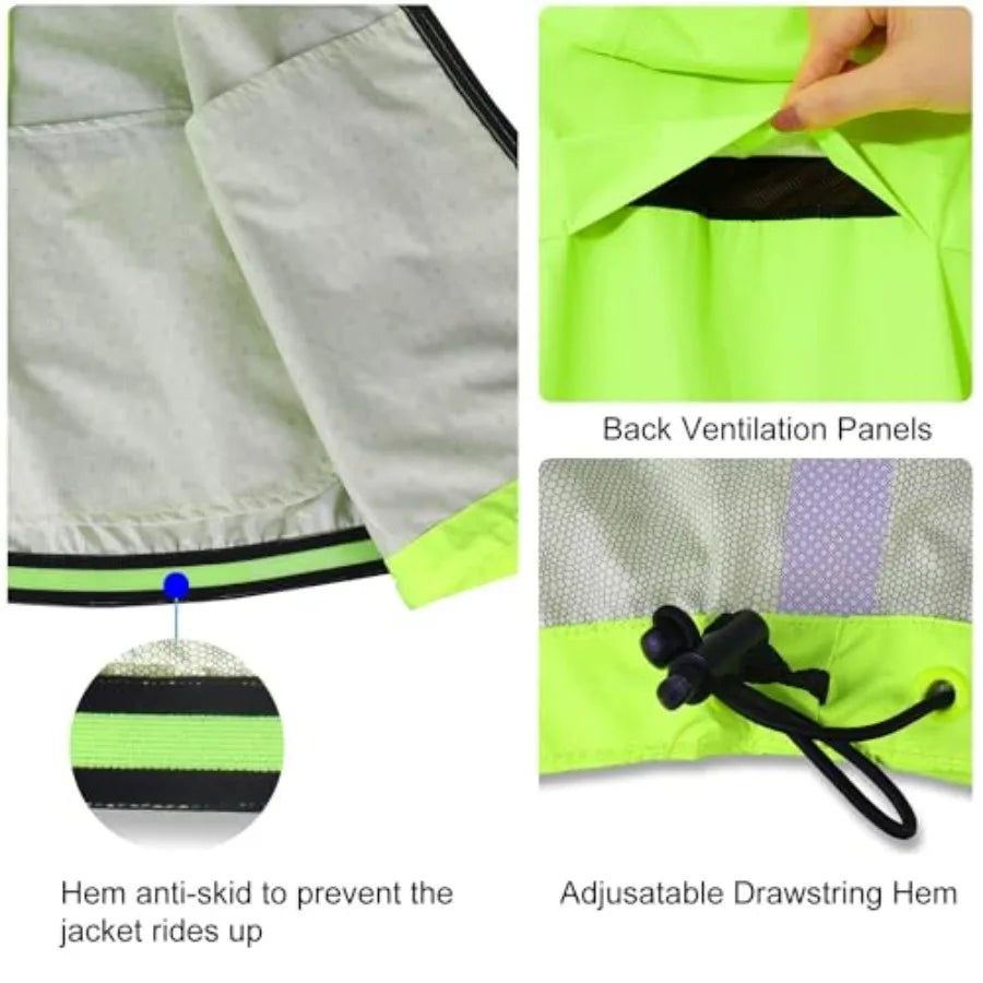 Polyester Waterproof Rain Jacket Hooded Windbreaker For Men