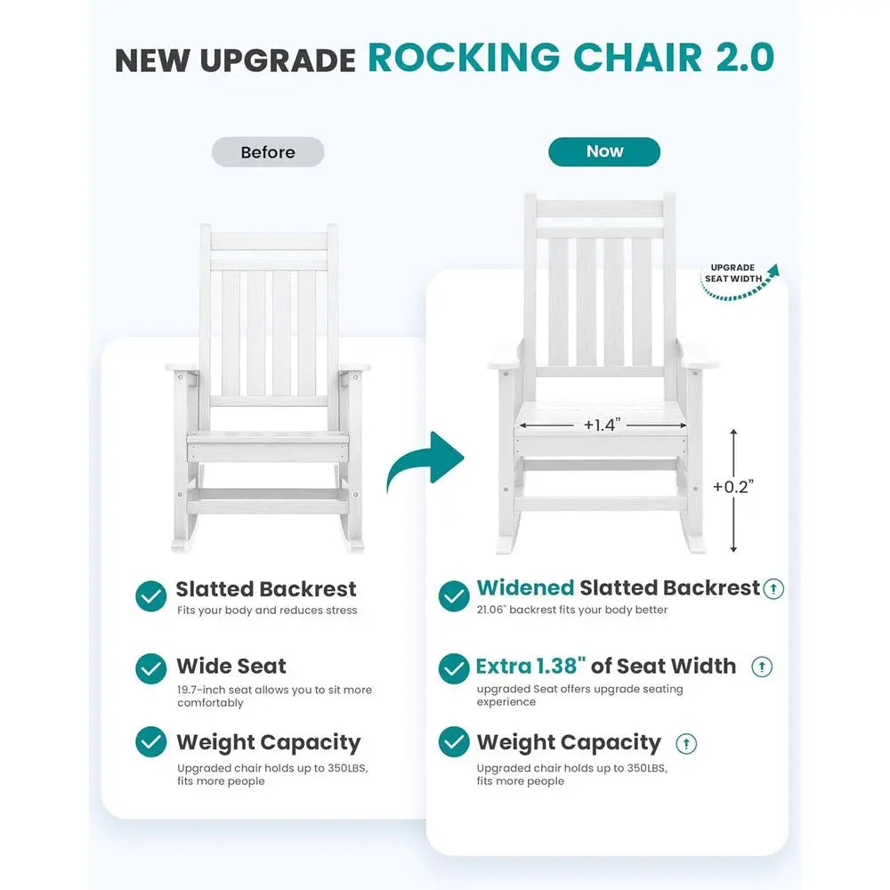 All Weather HDPE Bamboo Outdoor Rocking Garden Chair