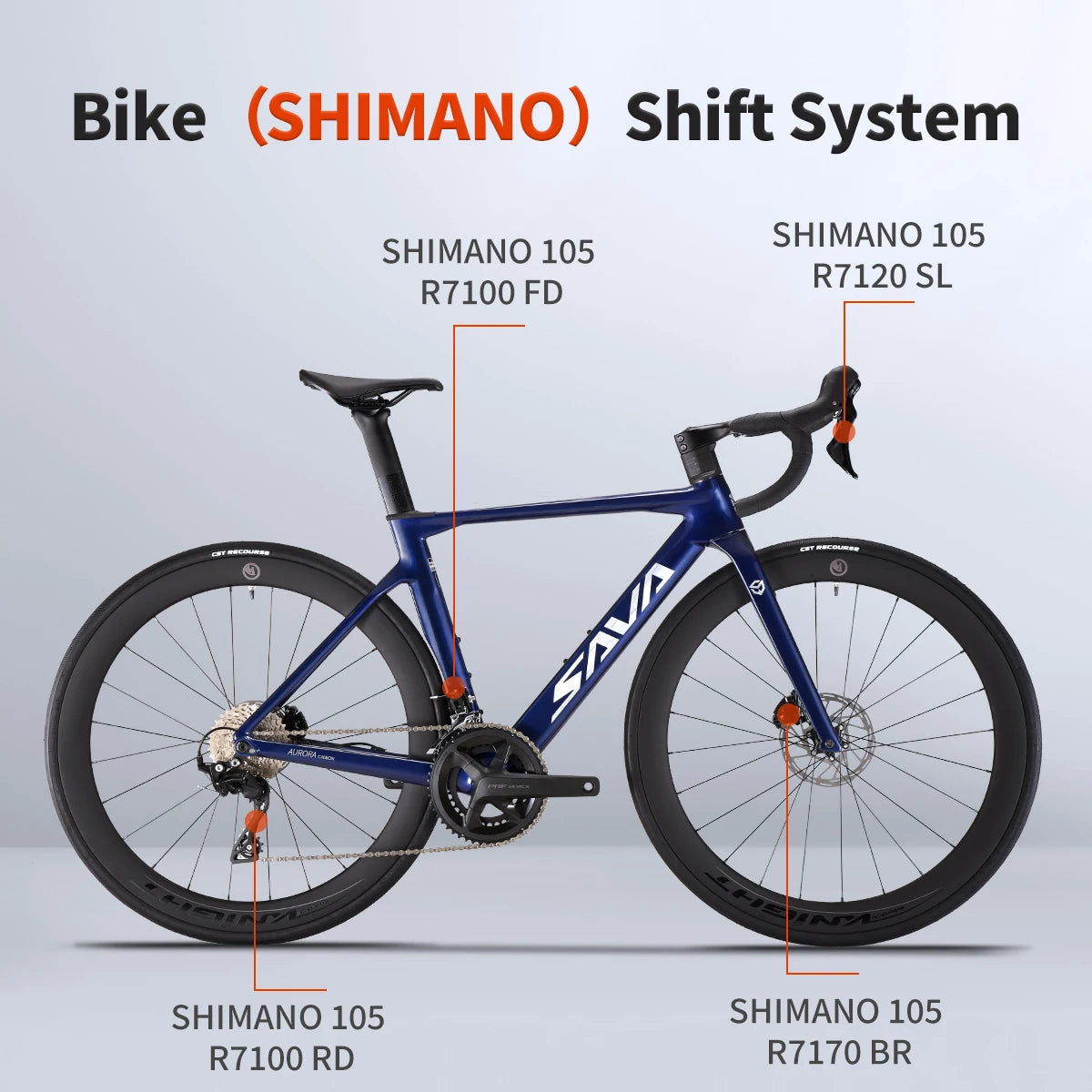 SAVA A7LPro Carbon Fiber Road Bike Shimano 105 7120 Groupset