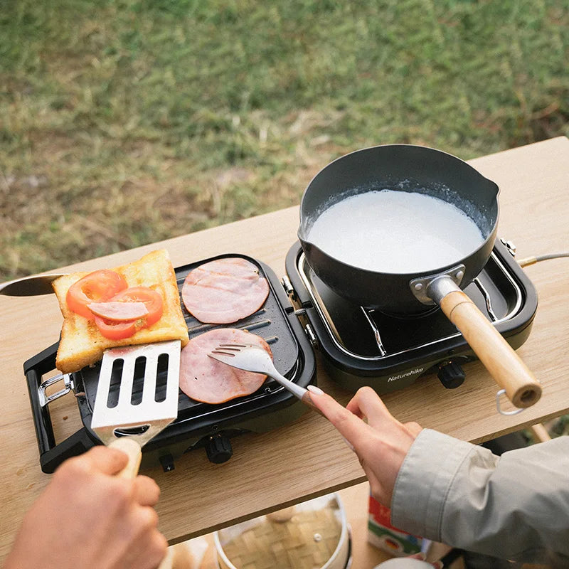 Naturehike 2 Burner Portable Gas Camping Stove Folding Griddle Cooktop