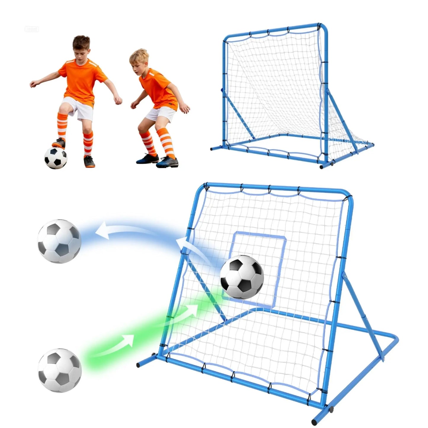 HiMISS Adjustable Soccer Rebounder Net With Steel Frame For Training