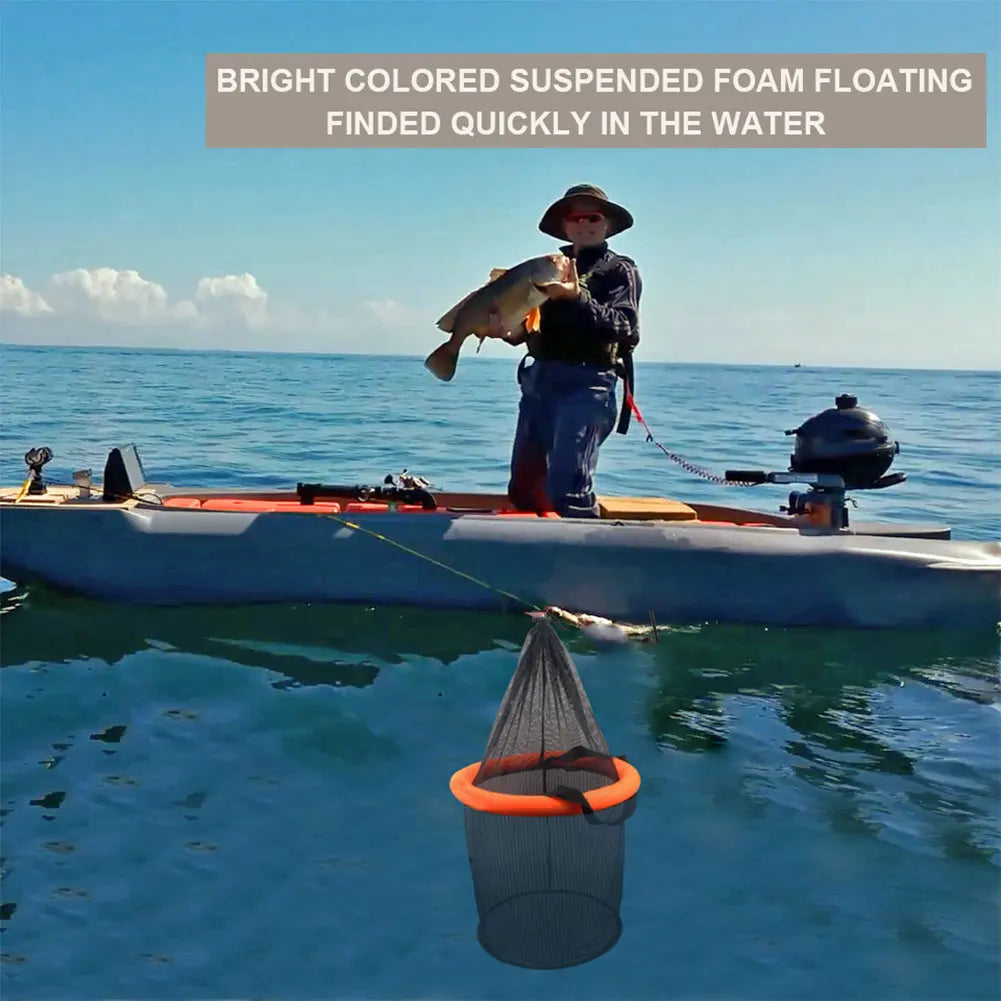 Shunmaii Floating Bait Basket Collapsible Fishing Keeper Bucket