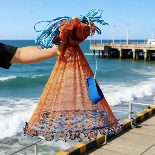 Hand Throwing Cast Net for Bait Fishing Deploy Quickly