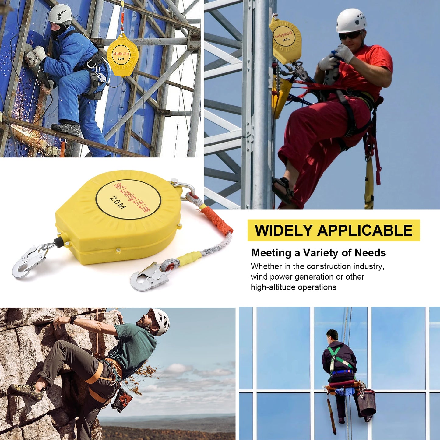Automatic Retractable Lifeline Fall Protection With Alloy Steel Hook