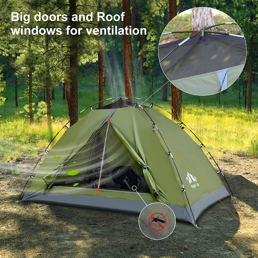 Night Cat Upgraded Backpacking Tent Easy Clip Setup Rainproof Lightweight