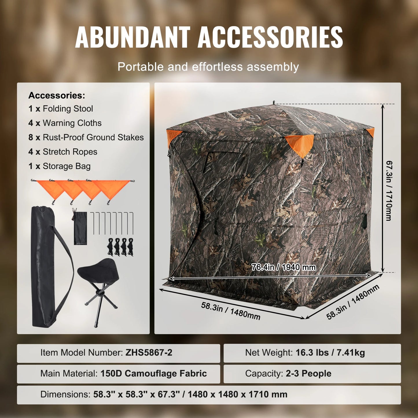 Hunting Blind 270 Degree See Through Ground Blind Mesh For Turkey And Deer