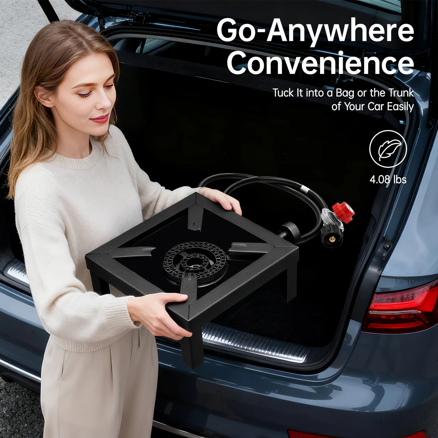 Portable Single Burner Outdoor Gas Stove Propane Cooker With Regulator