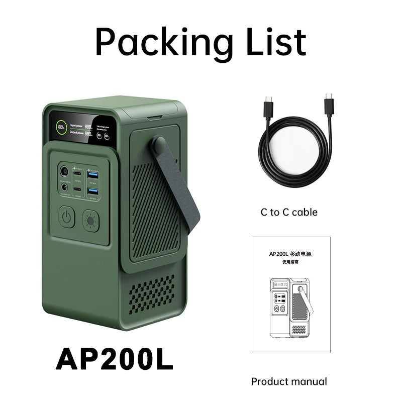 CTOLITY 200W Power Station Camping 192Wh Lifepo4 Battery