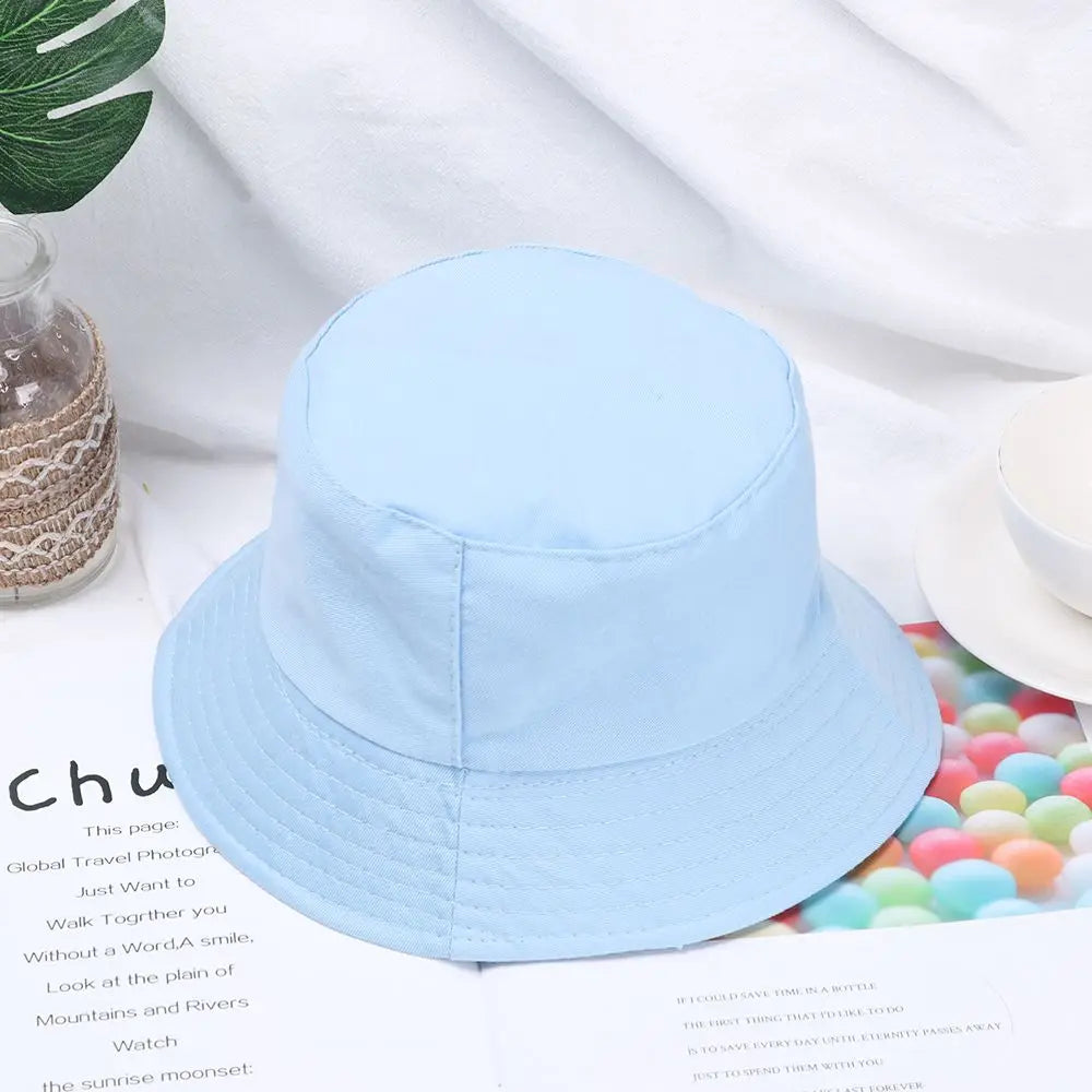 Children Unisex Foldable Bucket Hat Sun Protection Cotton Outdoor