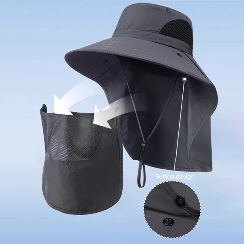 UV Protection Sun Hat For Outdoor Activities Men Women Neck Flap Fisherman