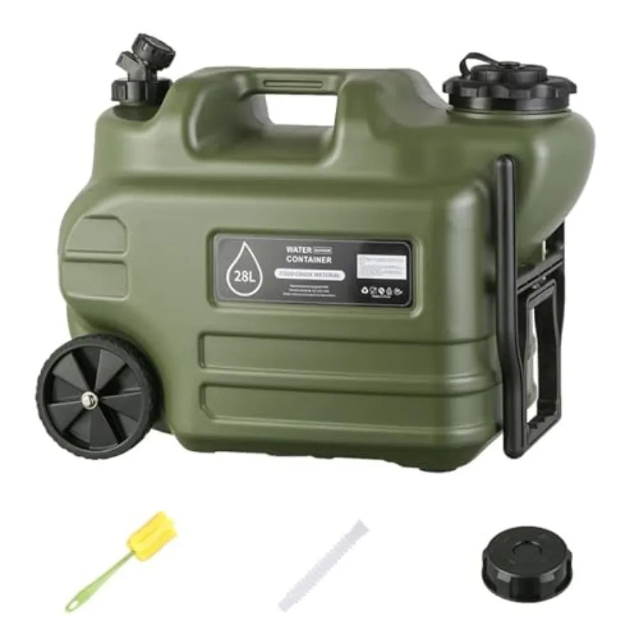 Portable 28L PE Camping Water Jug With Wheels And Spigot