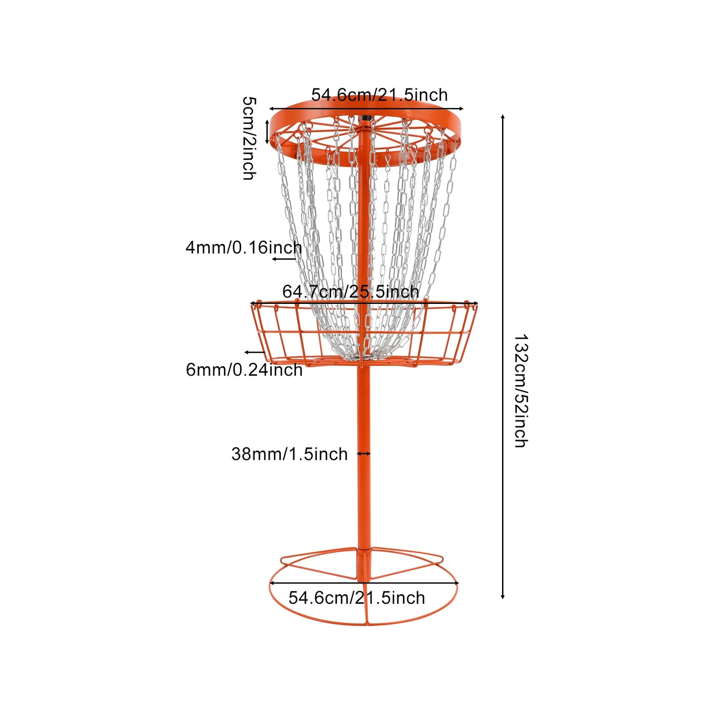 Disc Golf Training Basket With 24 Chain Portable Target For Outdoor Play