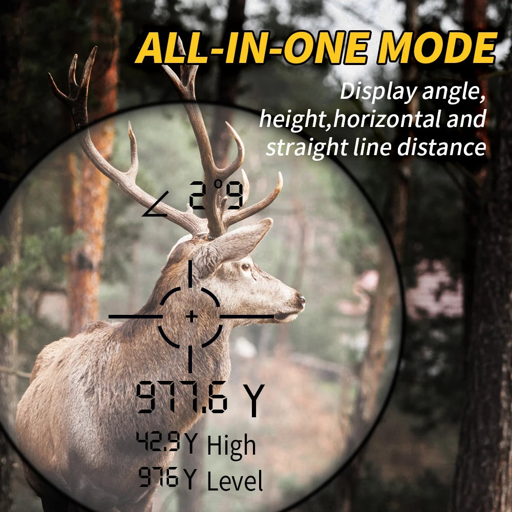 REVASRI 6x 1000m Laser Rangefinder For Hunting Monocular With Scan Modes