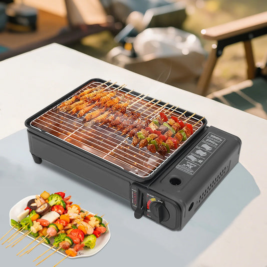 Portable Gas Barbecue Stove for Outdoor Camping with Carrying Case