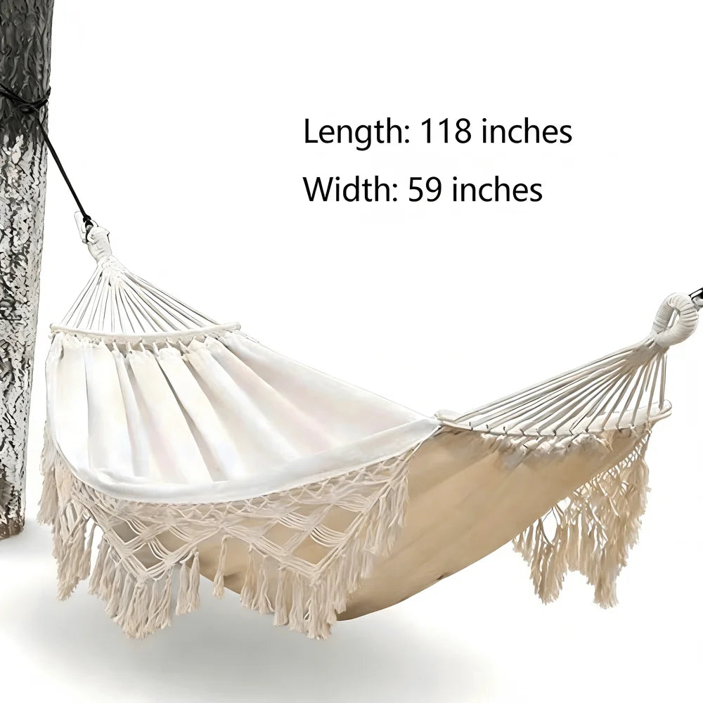 Style Hammock With Tassels For Outdoor Camping Swing Chair